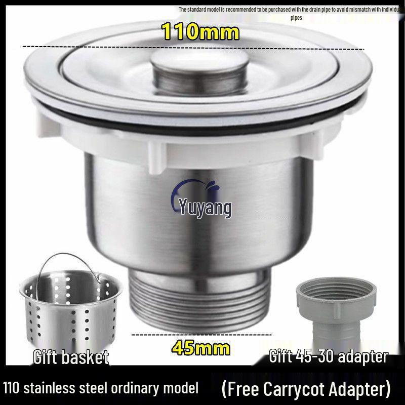 Anti-Odor Stainless Steel Kitchen Sink Drain Pipe Set