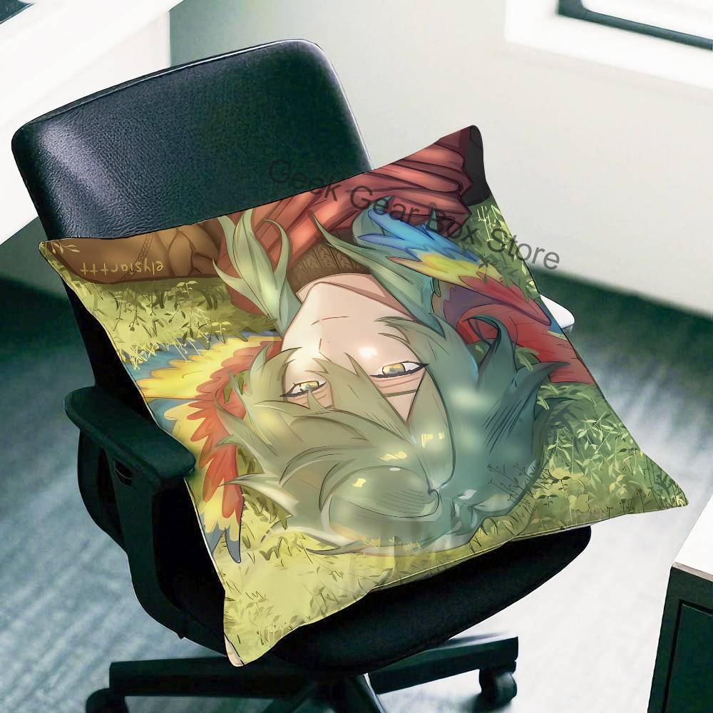 P-Parrotx2 Anime Celebrity Merchandise All-Match Printed Pillow Case Sofa Car Office Room Decoration Protector