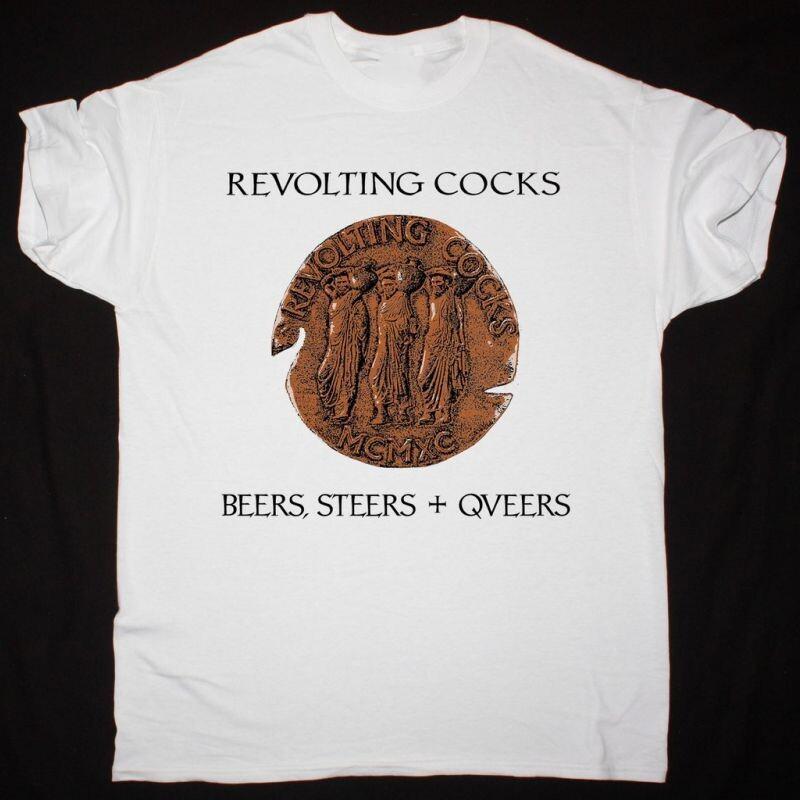 REVOLTING COCKS BEERS, STEERS + QUEERS Cotton White Full Size Shirt TR048 Unisex T-Shirt S