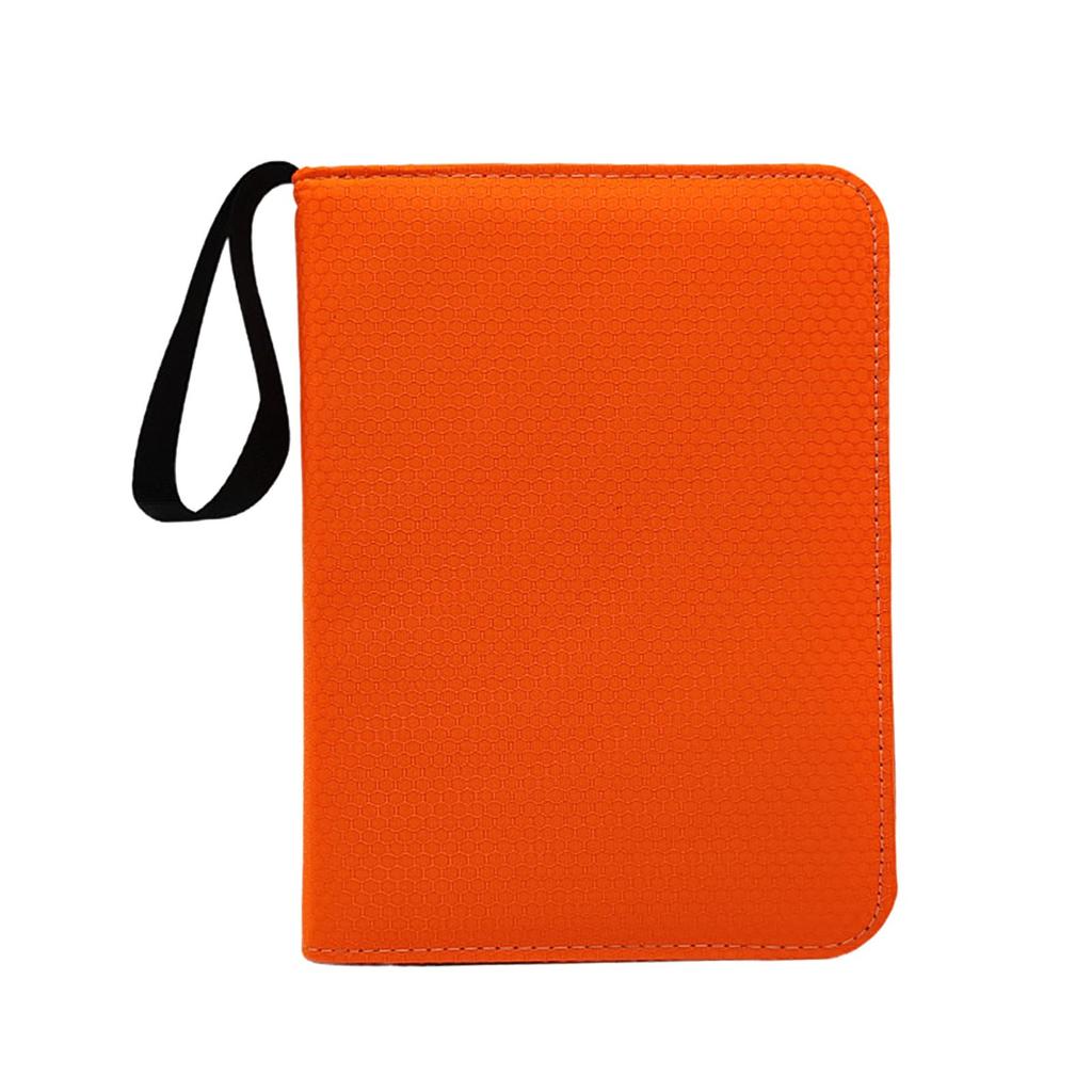 Card Storage Organizer with 9 Grid Transparent Pockets Honeycomb Texture Solid Pattern Zippered Closure and Wrist Strap for Document Protection