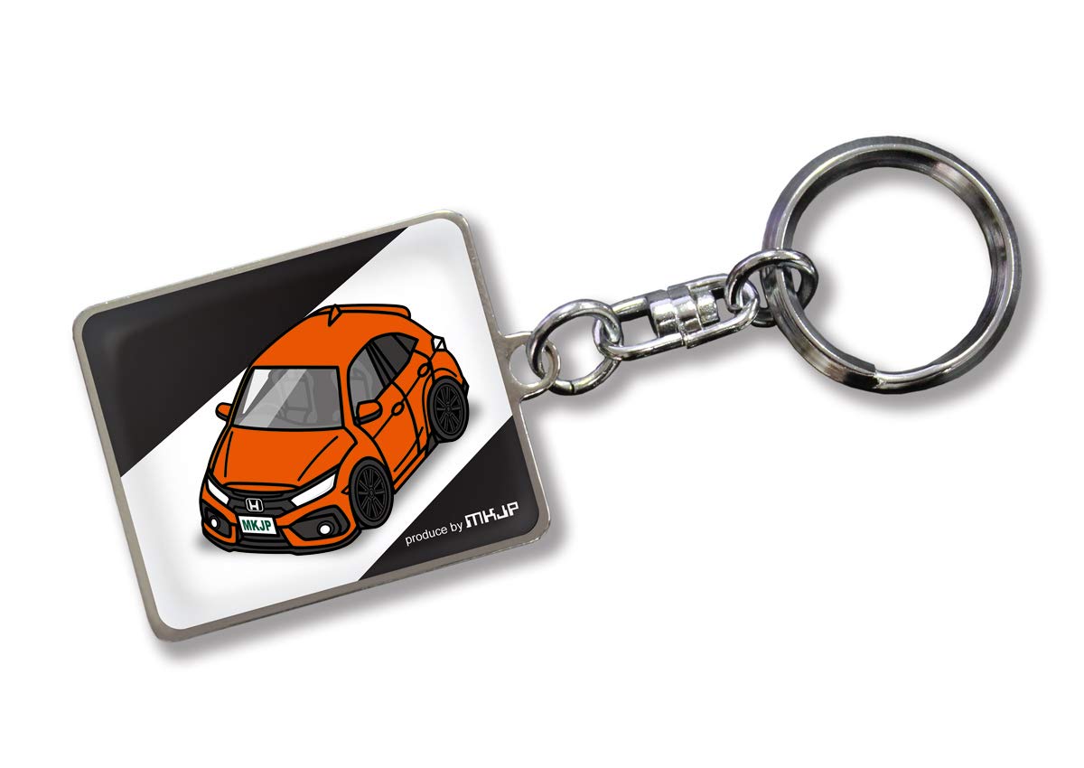 

MKJP Кастомный брелок Honda Civic FK7 Черный автомобиль Оранжевый базовый цвет оранжевый