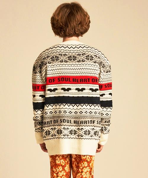 Shiho London Heart Soul Jacquard Cardigan (Ivory)