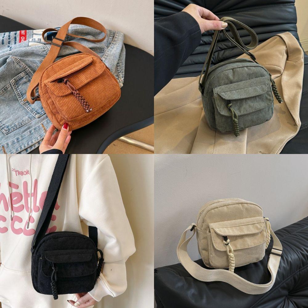

Универсальная сумка через плечо Corduroy Lady s Satchel Fashion Crossbody Pouch для женщин коричневый