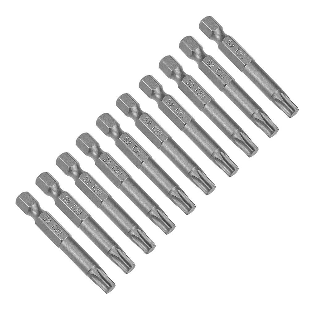 Langer Schraubendreher Schraubendreher-Bit MagneticTorx Silber 10Stk