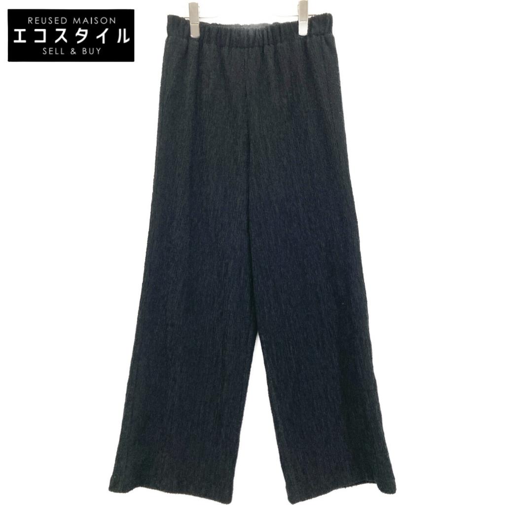 MACPHEE [Excellent condition/Made In 2011] 12-04-32-04503 Boucle Crepe Easy Straight Pants/ Bottoms 36 blackUsed