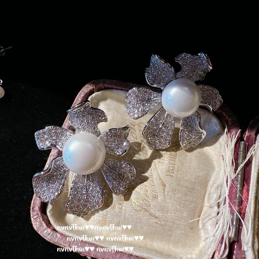 

Серьги-гвоздики с жемчугом и цветами-пузырями русалки, Таити, Цирконий в форме звезды с бантом, Жемчужное ожерелье