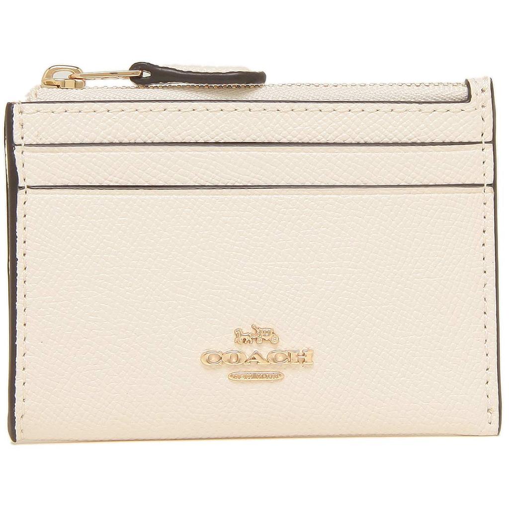 Coach Schlüssel-Münz-Etui COACH Kartenetui Mini Skinny ID Case Cross Grain Leather Chalk Outlet F88250-IMCHK [Artikel]