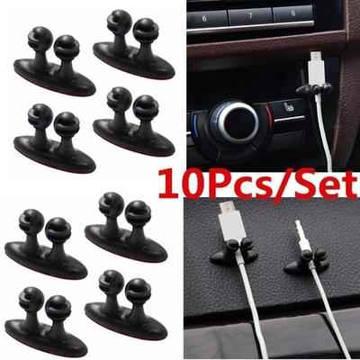 10Pcs/Lot Car Wire Cord Clip Cable Holder Tablet Line Clips Line Fixer Organizer Drop Adhesive USB Cable Car Clip Accessories