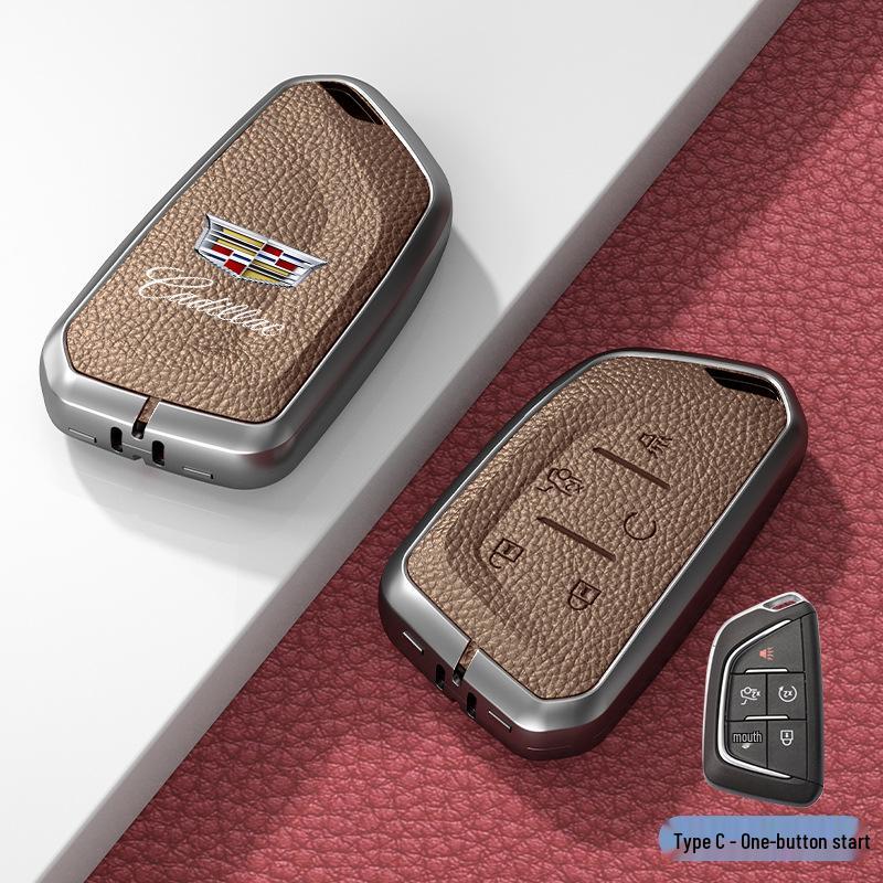 Lädernyckelskydd för Cadillac XT5/CT6/XT4/XTS och ATSL – Unisexdesign med spänne