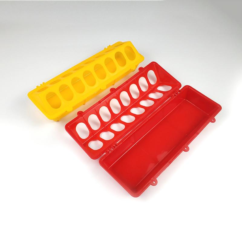 Thickened Bird  Food  Box Anti-throwing Design Convenient 3-hole Pressing Method Long Trough