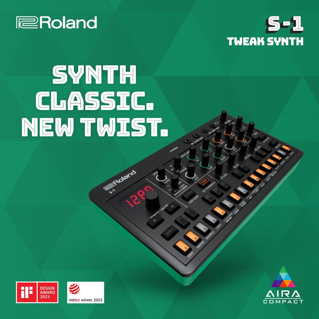 Roland Portable Polysynth Step Sequencer with AIRACOMPACT Tweak Synth for Easy Live and Beat Making S-1 Composing, Performances,