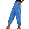 Women's Fashion Loose Solid Color Elastic Waist Pocketed Casual Pants
