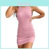 Summer Sleeveless Bodycon Dress With Ribbed Fabric For Casual And Office Wear
