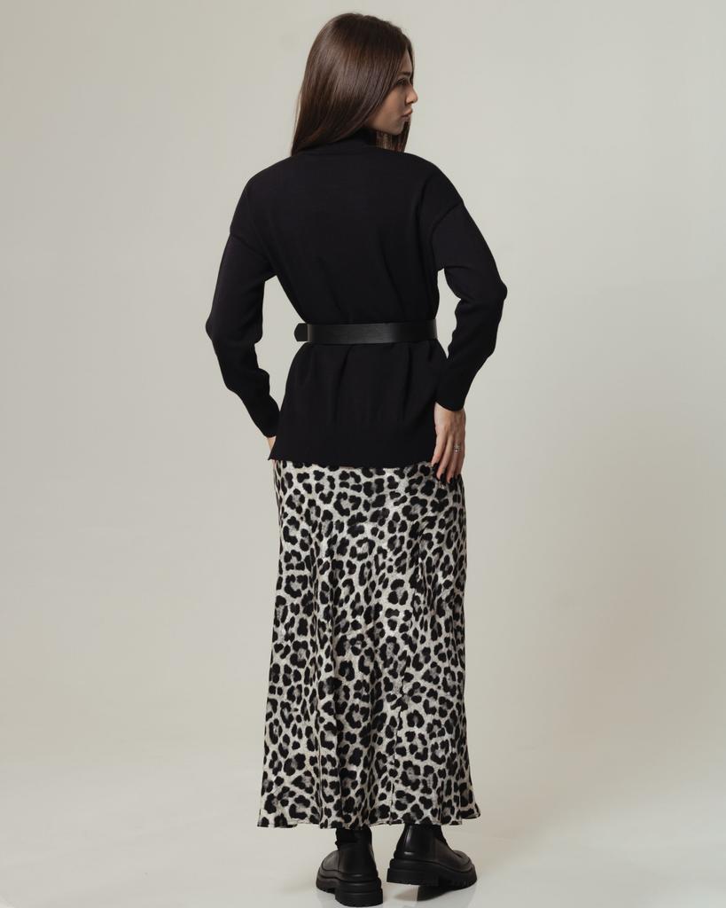 Skirt Suit Of White 8140 36 Black Leopard (blouse, Skirt)