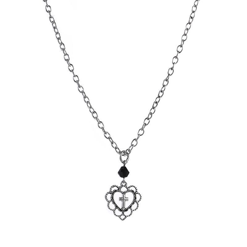 Gothic Heart and Cross Necklace Pendant - Bestseller