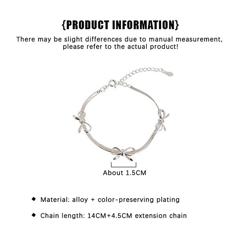 Brățări cu fundă dulce pentru femei, fete, spumante, panglică delicată, cu fundiță, oase de șarpe, brățară cu lanț, bijuterii de petrecere, cadouri