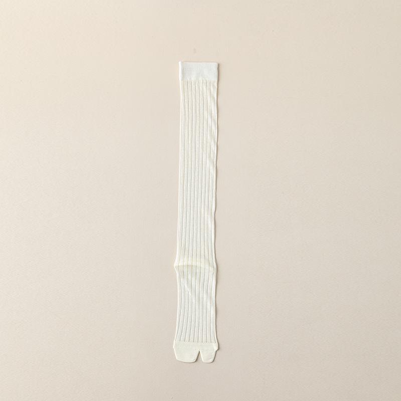 Atmungsaktive dünne Tabi-Zehensocken für Damen, knochenfrei, weiß, Slouch-Stil One Size