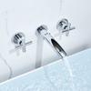Brass Bathroom Faucet Embedded Hot and Cold Double Control Faucet Concealed Basin Faucet Concealed Golden Mixer Tap