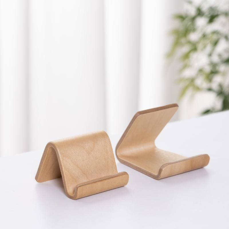 Portable Mini Wooden Mobile Phone Tablet Holder Anti-Slip Multifunction Stand for Easy Carry Travel