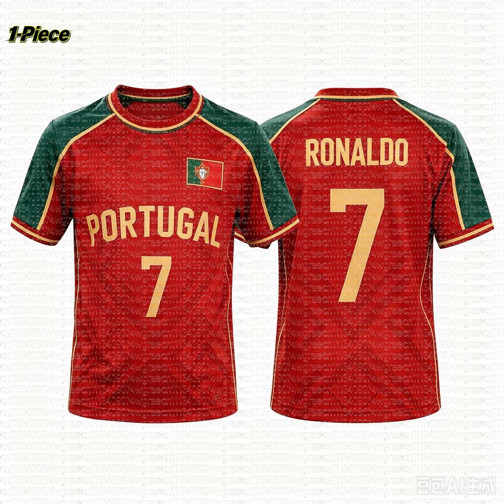 2026 Zēnu Ronaldo #7 Futbola Džersija T-krekls Šorti Komplekts Sievietēm Vīriešiem PORTUGĀLE Futbola Faniem Krekls Šorti Komplekts Bērniem Treniņtērps 2 Daļu Komplekts