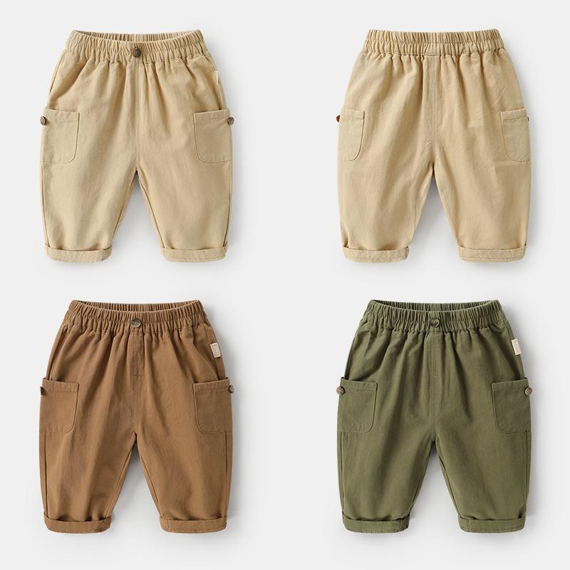 Spring and Autumn Boys New Korean Style Casual Woven Trousers