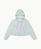 Amomento Sheer Shirring Hooded Blouse_Light Blue