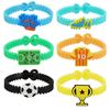 Soccer Theme Party Favor Football Reusable Straw Funny Puzzle Sticker Keychain Braclet Children's Birthday Party Decoration Gift