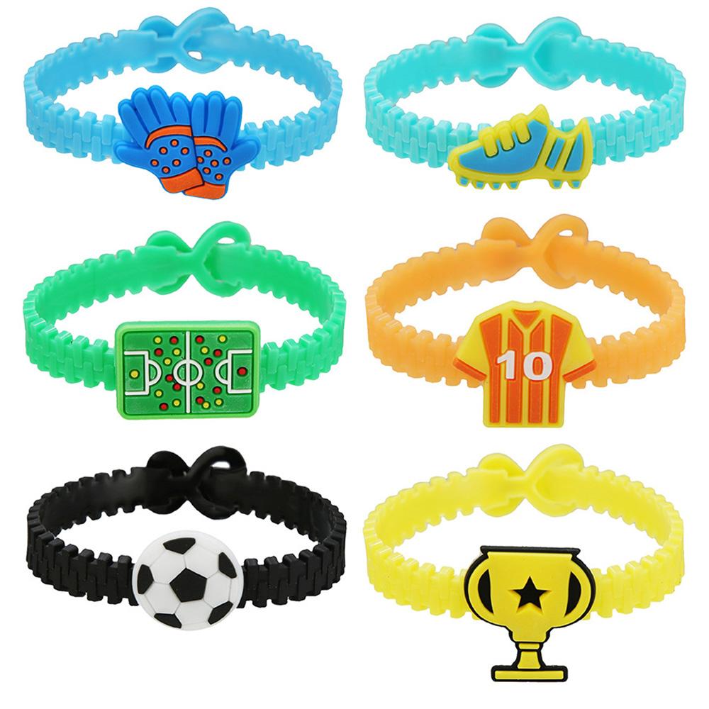 Soccer Theme Party Favor Football Reusable Straw Funny Puzzle Sticker Keychain Braclet Children's Birthday Party Decoration Gift