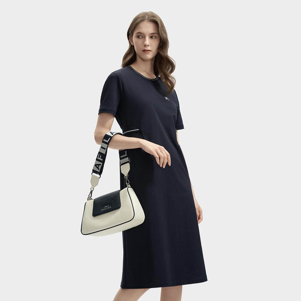 New FILA MODERN HERITAGE Short Sleeved Dress Women's Legend Blue F11W431304FNV