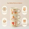 Chinese-Style Cute Ceramic Mug with Handle - Creative Office & Breakfast Cup, Ideal for Couples or as a Gift