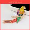 Animal Bird Enamel Pearl Brooch With Rhinestones For Women And Gift Giving