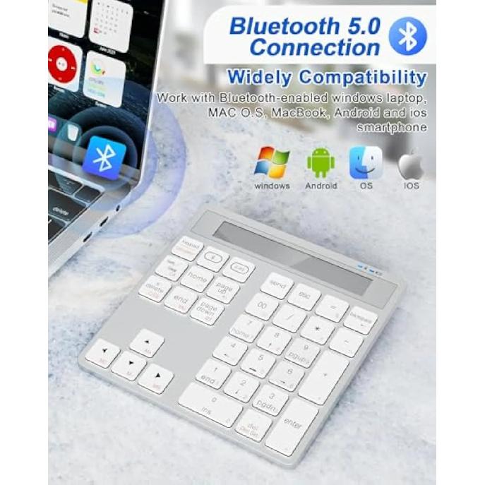 34Key External Numpad Teclado  Numerique 2.4G Wireless Numeric Keypad Programmable Numeric Keyboard with Display