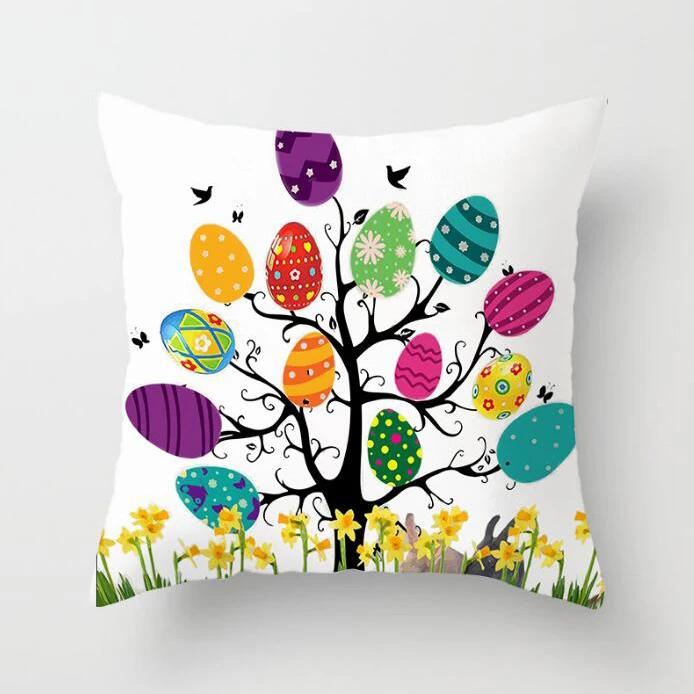Home Decoration Happy Easter Printing Polyester Pillow Pillow Set Is Suitable for Bedroom Living Room Funda De Almohada