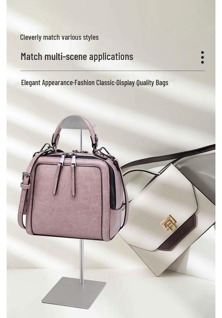 Adjustable Stainless Steel Handbag Display Stand with Gas Spring