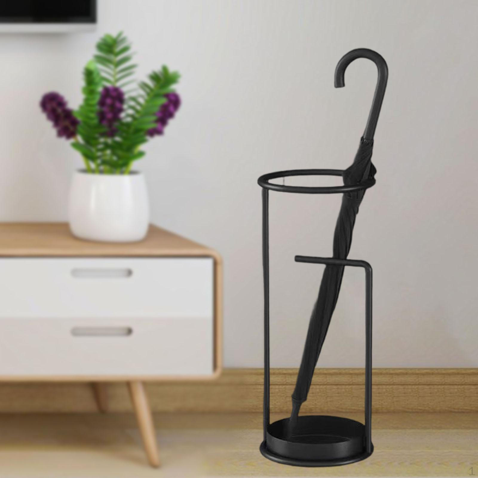 Stand Storage Freestanding Umbrella Holder Pole with Drip Tray And Ventilated Design чёрный