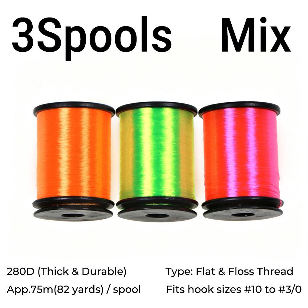 280D High Strength Fly Tying Thread Nylon Flat Floss for Saltwater Streamers Big Wet Nymphs Baitfish Predator Muskie Pike Flies