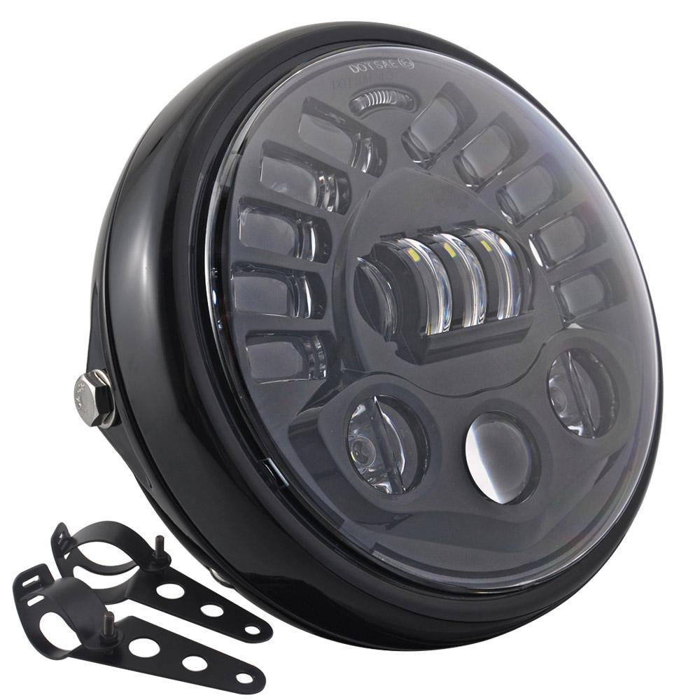 Motorcycle 7.5 Inch LED Headlight Fits For Harley Sportster Iron883 XL883 1200 Softail Dyna 7.5" Motorcycle Headlamp Cafe Racer
