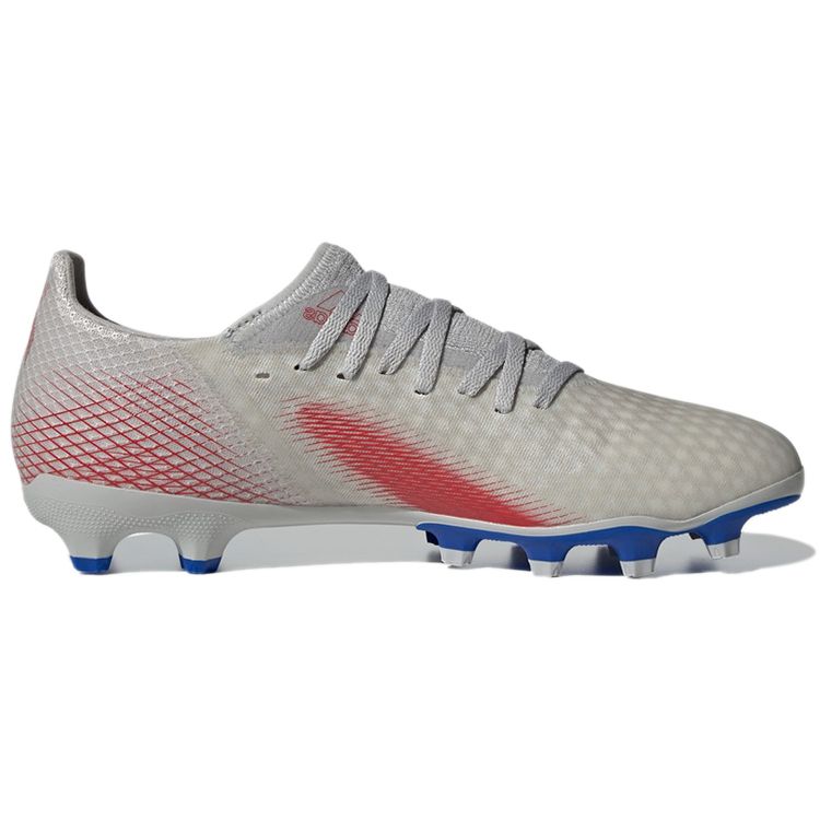 adidas X Ghosted 3 Round Toe Lace-Up MG (Rubber Short Studs) Durable Soccer Shoes Men Soccer Shoes Gray Red G54839