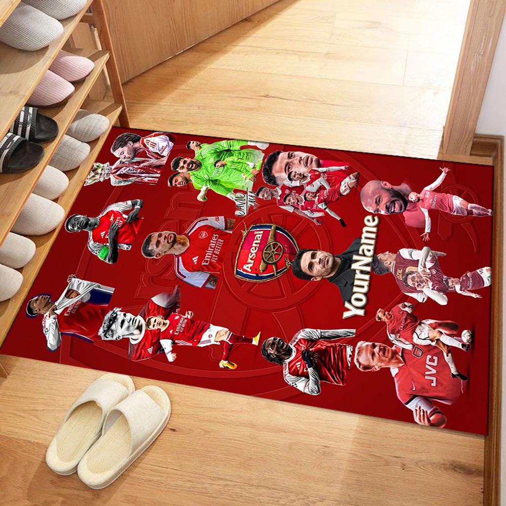 Arsenal Customizable Name Floor Rug Office Rug Suitable for Outdoor Dormitory Living Rooms Bedrooms Antislip Carpet Decorate Offices