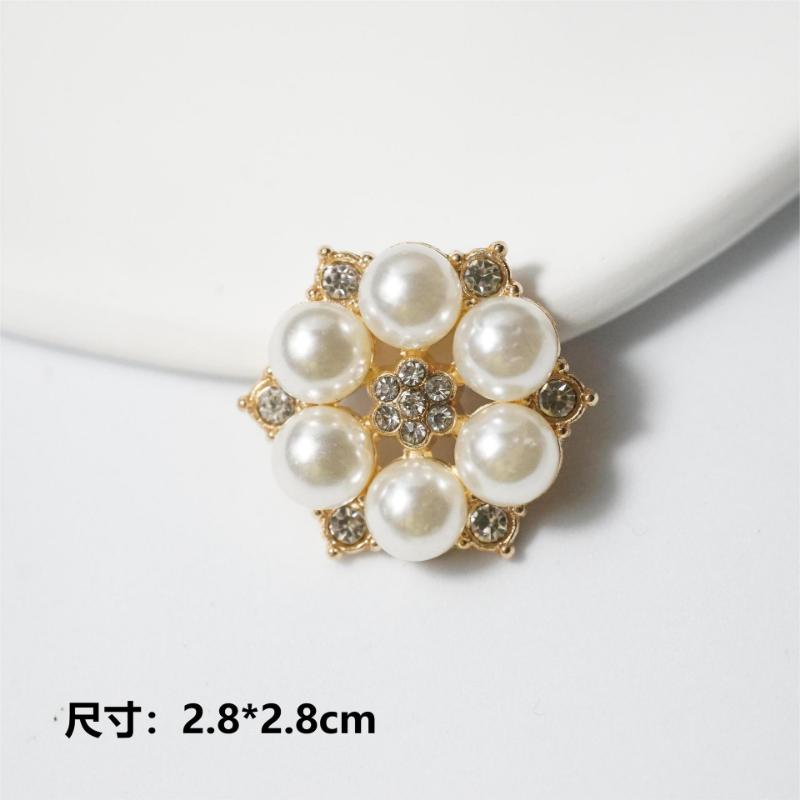 10 ks/šarže 28mm Kovové Perlové Knoflíky DIY Nádherné Ručně Vyráběné Křišťálové Mašle Svatba Dekorace Doplňky