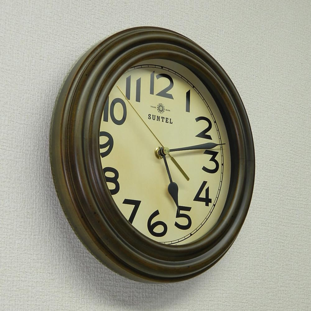 Santell Made In Japan TRDE-MARK Retro Radio-Controlled Clock with Stand, Antique Brown, DQL668
