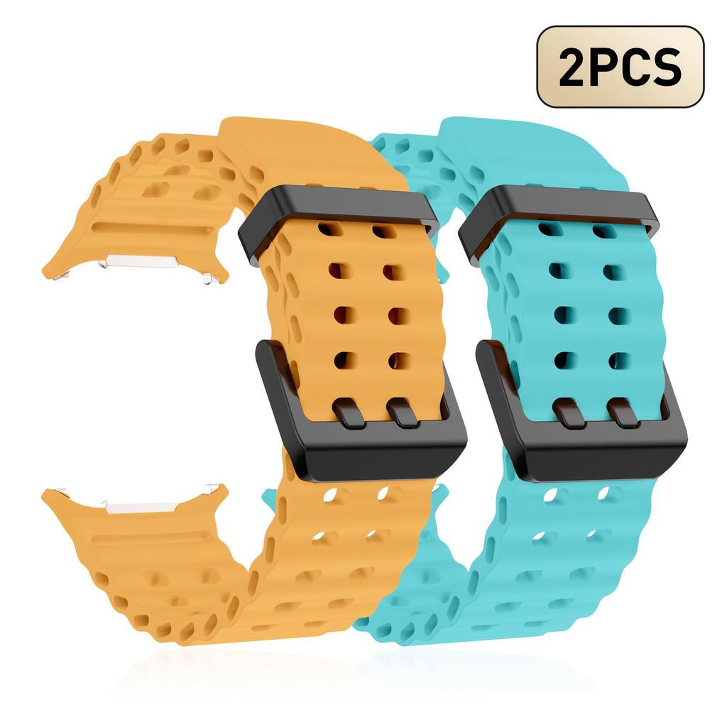 2pcs Silicone Watch Bands for Samsung Galaxy Watch Ultra 47mm, Square Hole Design, Multi-Color, Perfect Compatibility, Smartwatc