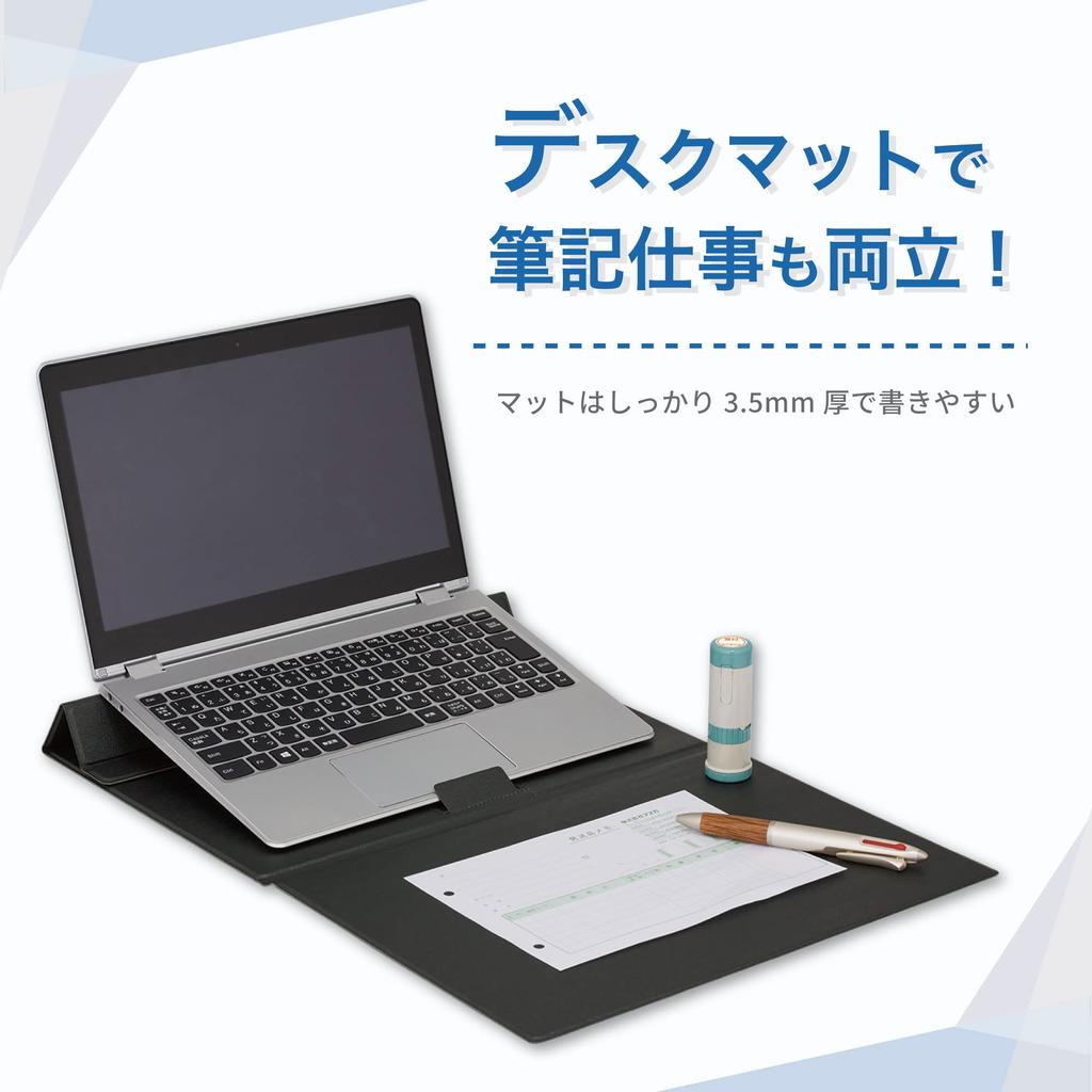 Asuka Mobile PC Stand DSK06 Desktop Tablet Laptop Tablet with Desk Mat Slanted Black
