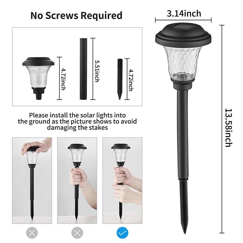 Solar Pathway Lights Bright Solar Lights Outdoor Waterproof IP65 LED Solar Garden Lights Yard, Path, Landscape Driveway