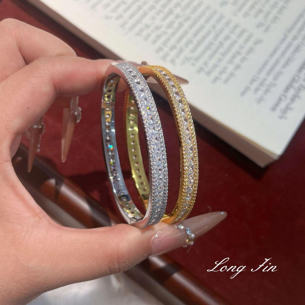 Retro Light Luxury Gypsy Small Square Diamond Bracelet, Explosive Flash Luxury, Inlaid with Diamond Sugar Cube Bracelet