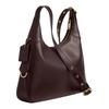 Coach Ella 36 Brand Logo Zipper Closure Calfskin Underarm Shoulder Bag Large Size Women's Espresso Color