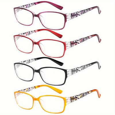 Gafas de Lectura HD con Montura Cuadrada para Mujer - Ultraligeras, Bisagras de Resorte, Ideales para Edad Media y Avanzada, DP Estándar