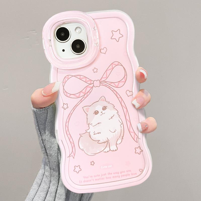 Bow cat is suitable for Apple 11 cute mobile phone case iphone11promax double bracket 11 new women's 11.