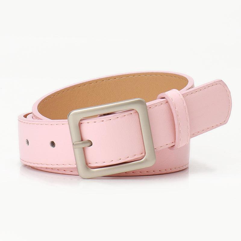 New Simple Retro Square Buckle Women's Belt Korean Style Chic High-end Casual Style Decorative Jeans Belt for Women