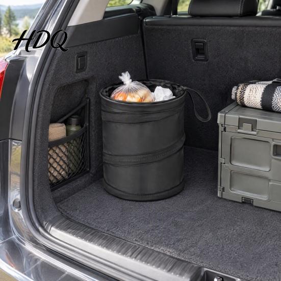 Car Trash Can Foldable Can Collapsible Oxford Cloth Garbage Bag with Small for Truck Hanging Strap Portable Storage Bucket Auto RV Camping Interior